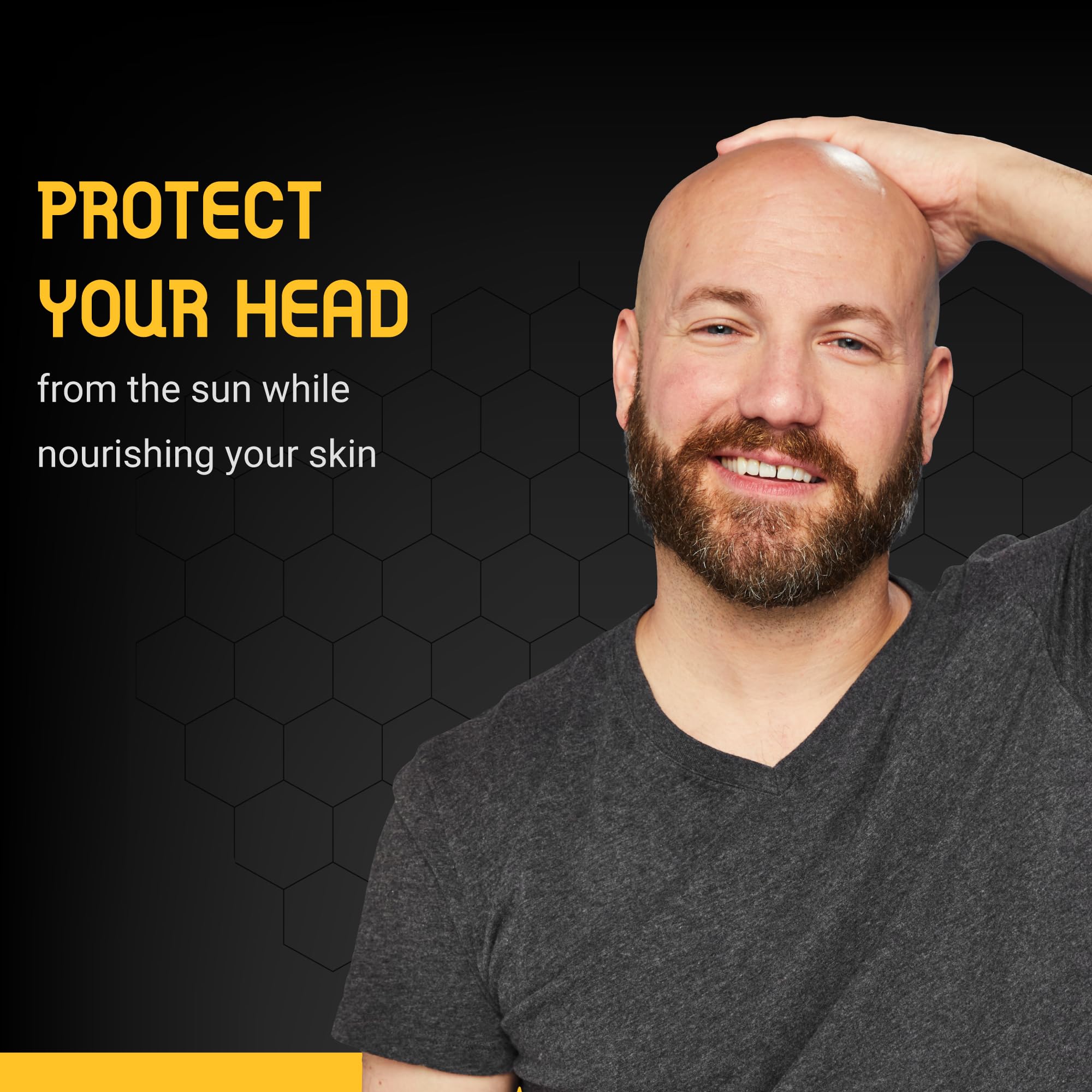 Bee Bald SMOOTH+ Head & Face Sunscreen SPF 30, Scalp Moisturizer, 1.7 fl oz | Hydrates, Shields, and Moisturizes Skin. Blocks Harmful UVA/UVB Sun Rays with SPF 30 on Head or Face. Perfect Daily Defense.