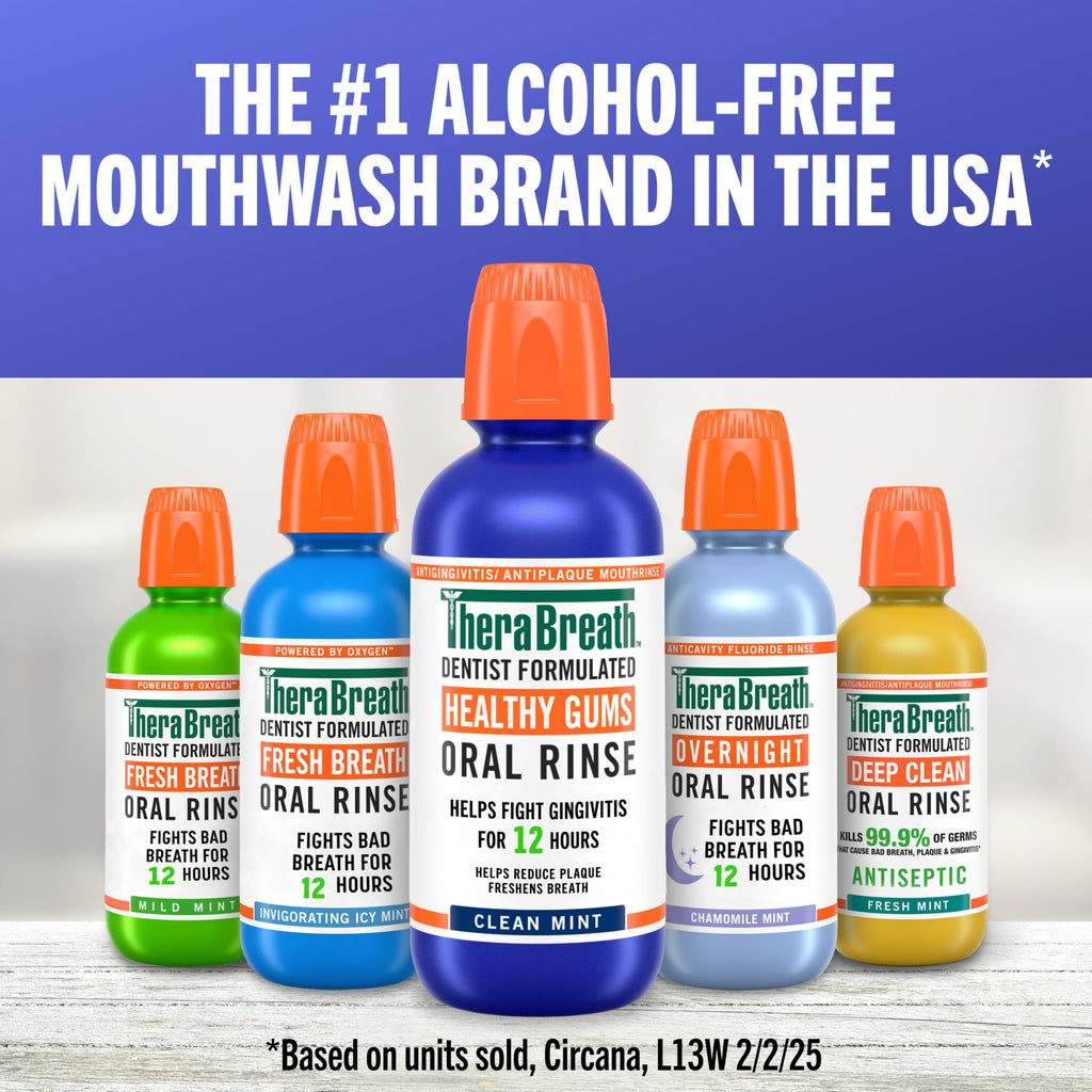 TheraBreath Healthy Gums Oral Rinse, Clean Mint, 1 Liter