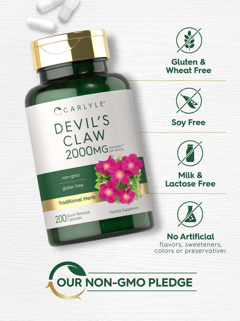 Carlyle Devil's Claw Herbal Supplement | 200 Capsules