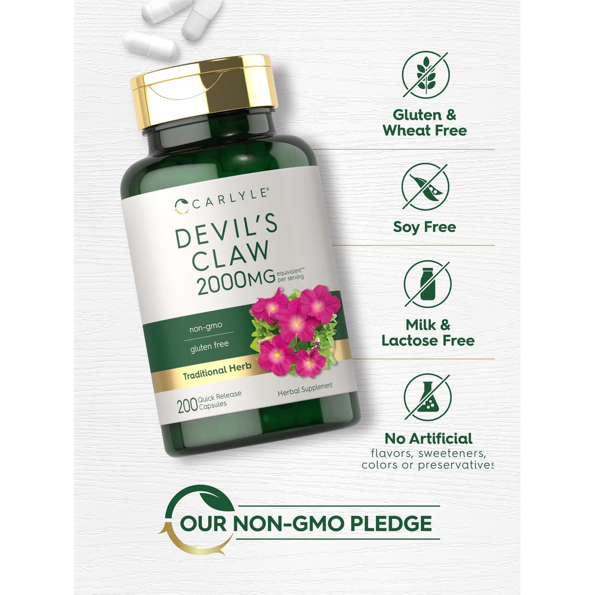 Carlyle Devil's Claw Herbal Supplement | 200 Capsules