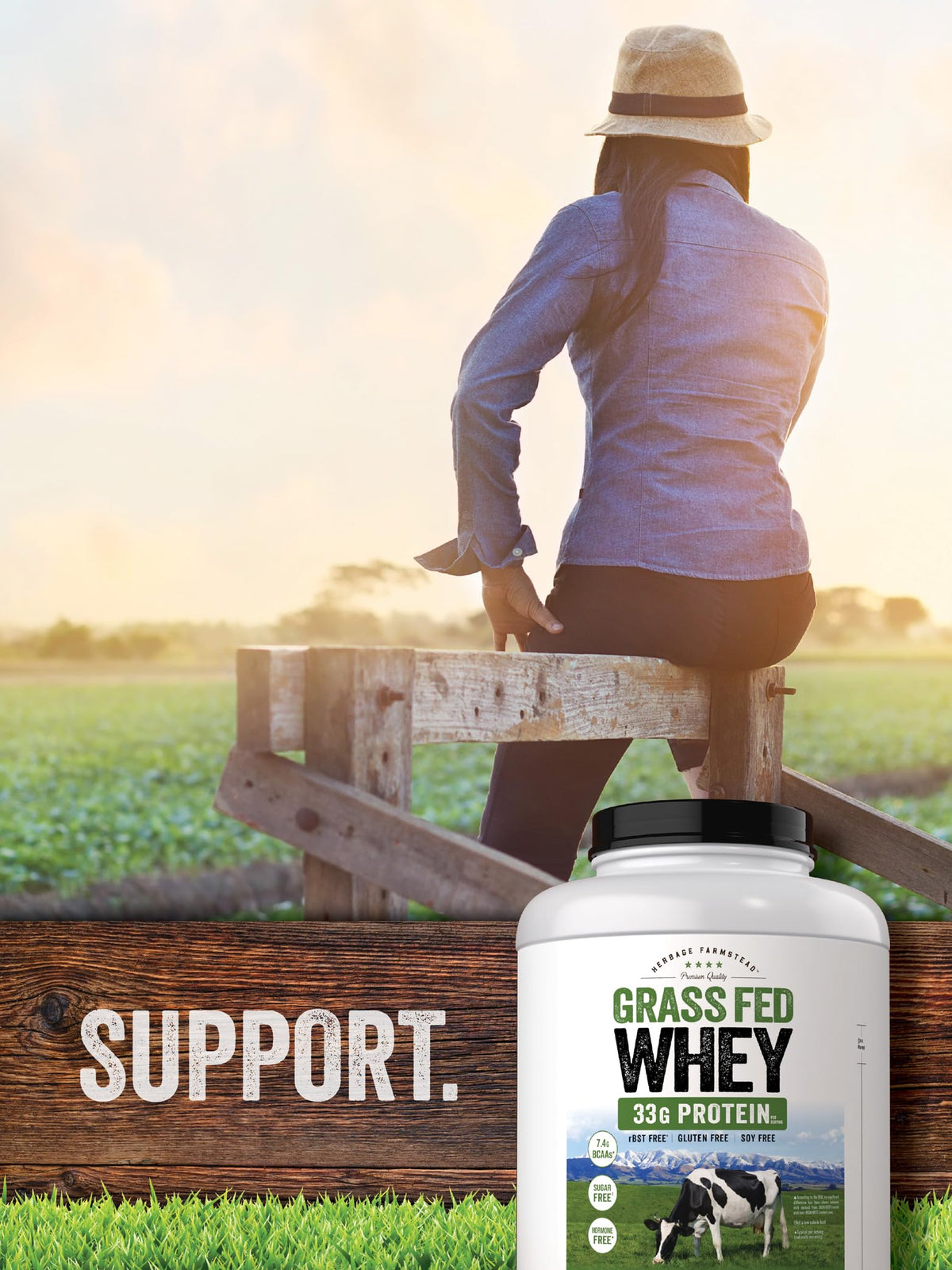 Carlyle Grass Fed Whey Protein Powder | 5lb (80 oz) | Unflavored