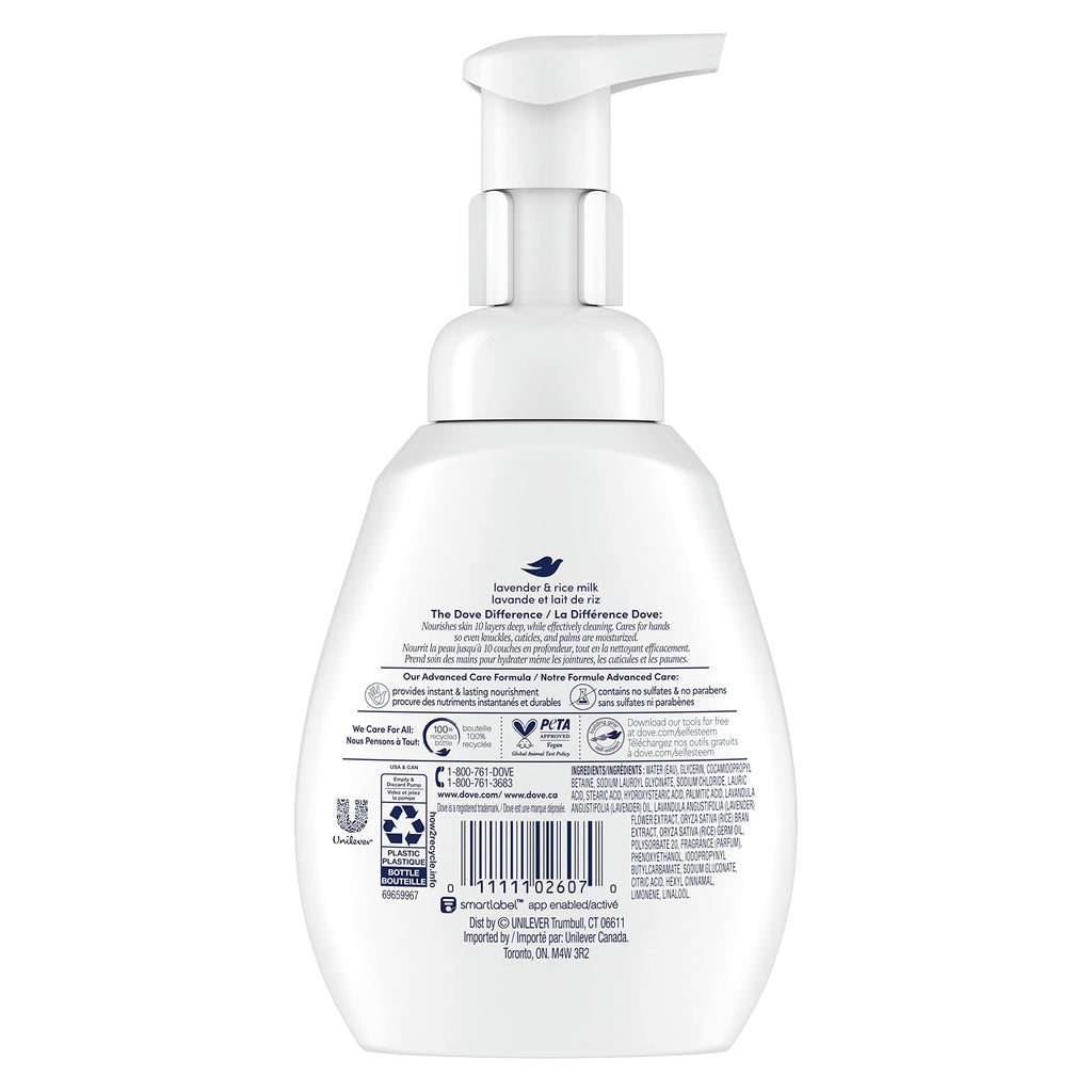 Buy now Dove Lavender & Rice Milk Protects Skin from Dryness, Foaming Hand Wash More Moisturizers than the Leading Ordinary Hand Soap, 10.1 oz at indiglob india