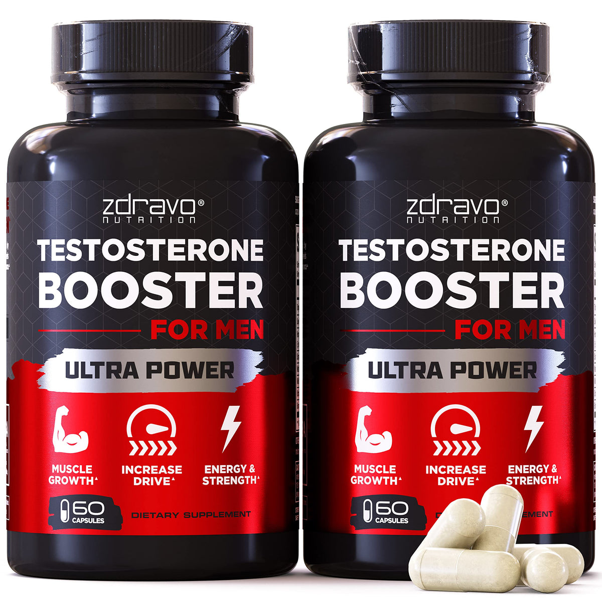Testosterone Booster for Men - Supports Strength, Stamina, Muscle Growth