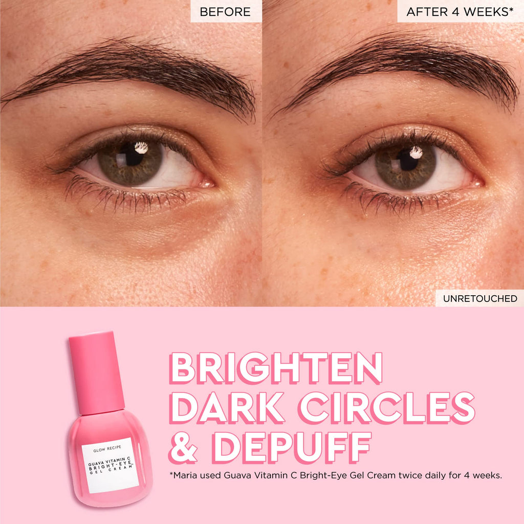 Buy now Glow Recipe Guava Vitamin C Brightening Eye Gel - Niacinamide, Peptides & Green Caffeine Gentle Under Eye Cream for Dark Circles, Puffiness & Bags - Lightweight, Hydrating, Firming - Makeup Prep, 15ml at indiglob india
