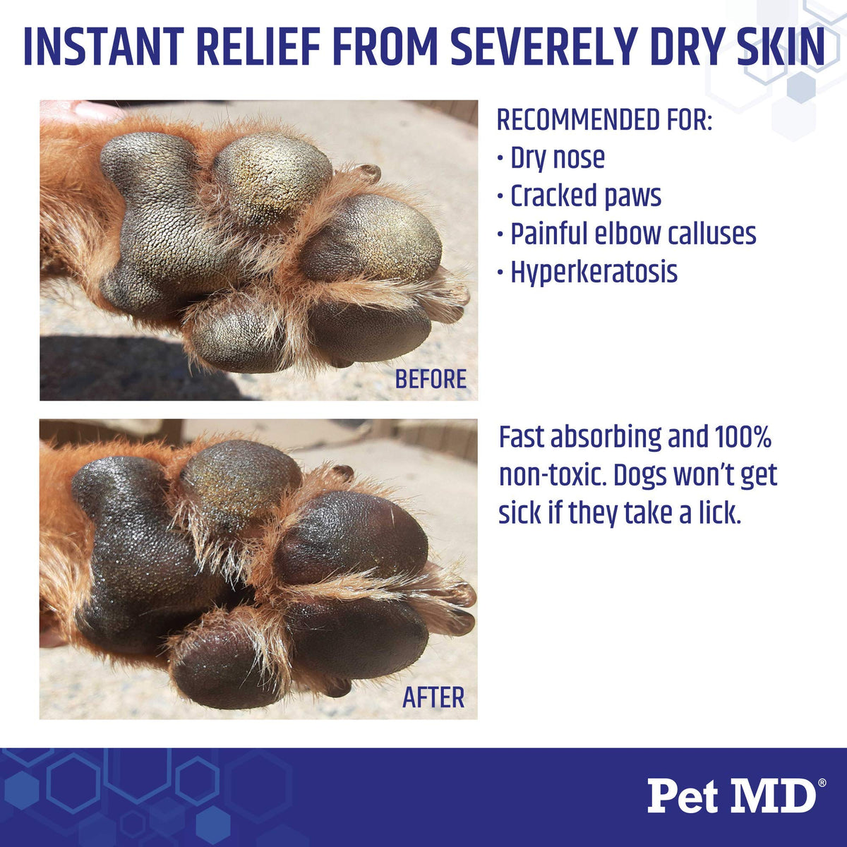 Pet MD Dog Paw Balm - 3-in-1 Paw, Elbow, & Nose Balm for Dogs - 2oz
