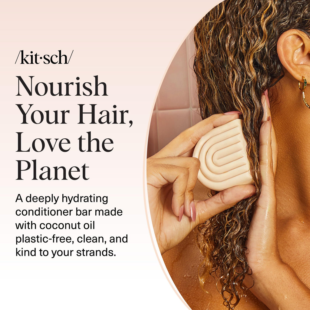 Buy now Kitsch Coconut Oil Conditioner Bar - Hair Conditioner For Women and Men - Deep Moisturizing, Nourishes, Hydrate & Soften Damaged Dry Hair - Silicone, Paraben & Sulfate Free - 2.7 oz at indiglob india