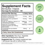 Methylated Multivitamin (Methylated and Activated Vitamins Only - Methylated B Complex with Trimethylglycine (TMG) and Methylfolate)(Non-GMO, Gluten Free MTHFR Supplement) 120 Capsules by Double Wood