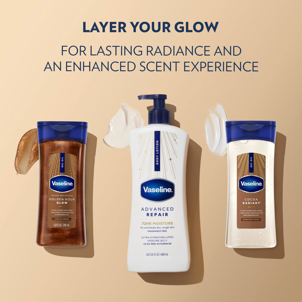 Vaseline Advanced Repair Body Lotion for Dry Skin, Unscented 20.3oz 3ct | Body moisturizer delivers 72HR moisture with Vaseline Jelly & Ultra-Hydrating Lipids to help restore skin's moisture barrier