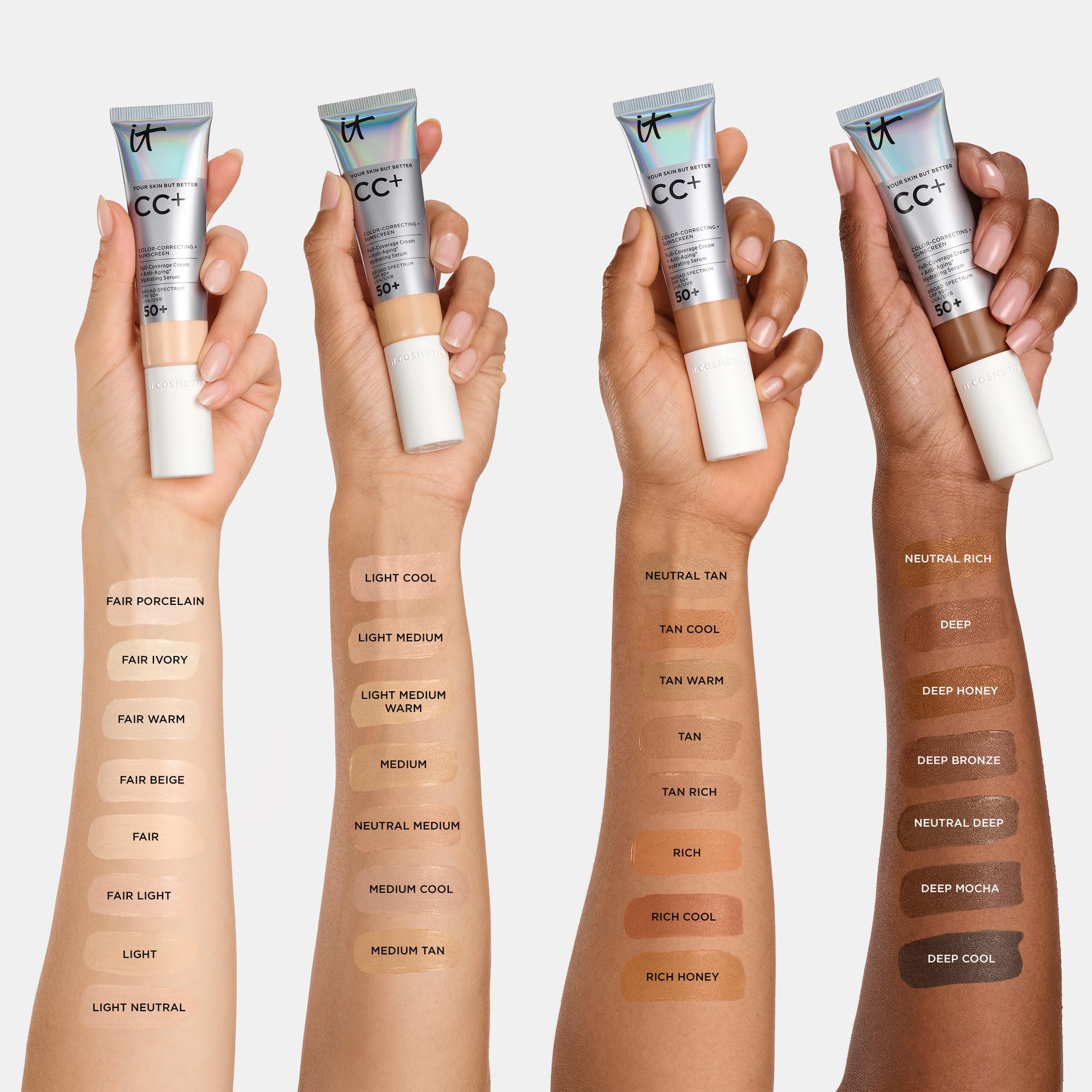 Buy now IT Cosmetics CC+ Cream Travel (Light) - Natural Full Coverage Foundation With SPF 50+, Color Corrector & Anti-Aging Hydrating Serum, Hyaluronic Acid + Peptides, Up To 24H Wear - 0.4 fl oz at indiglob india