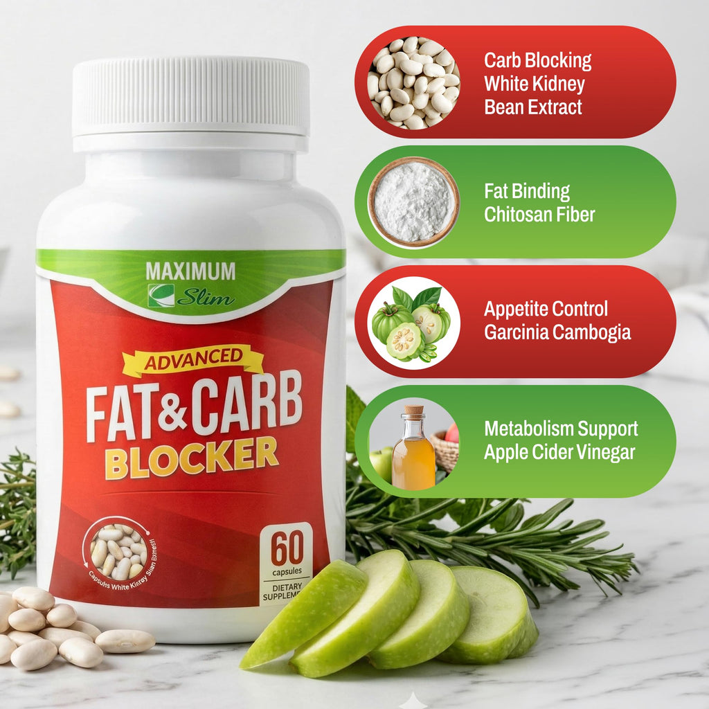 Maximum Slim Fat & Carb Blocker Pure Kidney Bean Extract for Weight Loss and Appetite Suppressant,