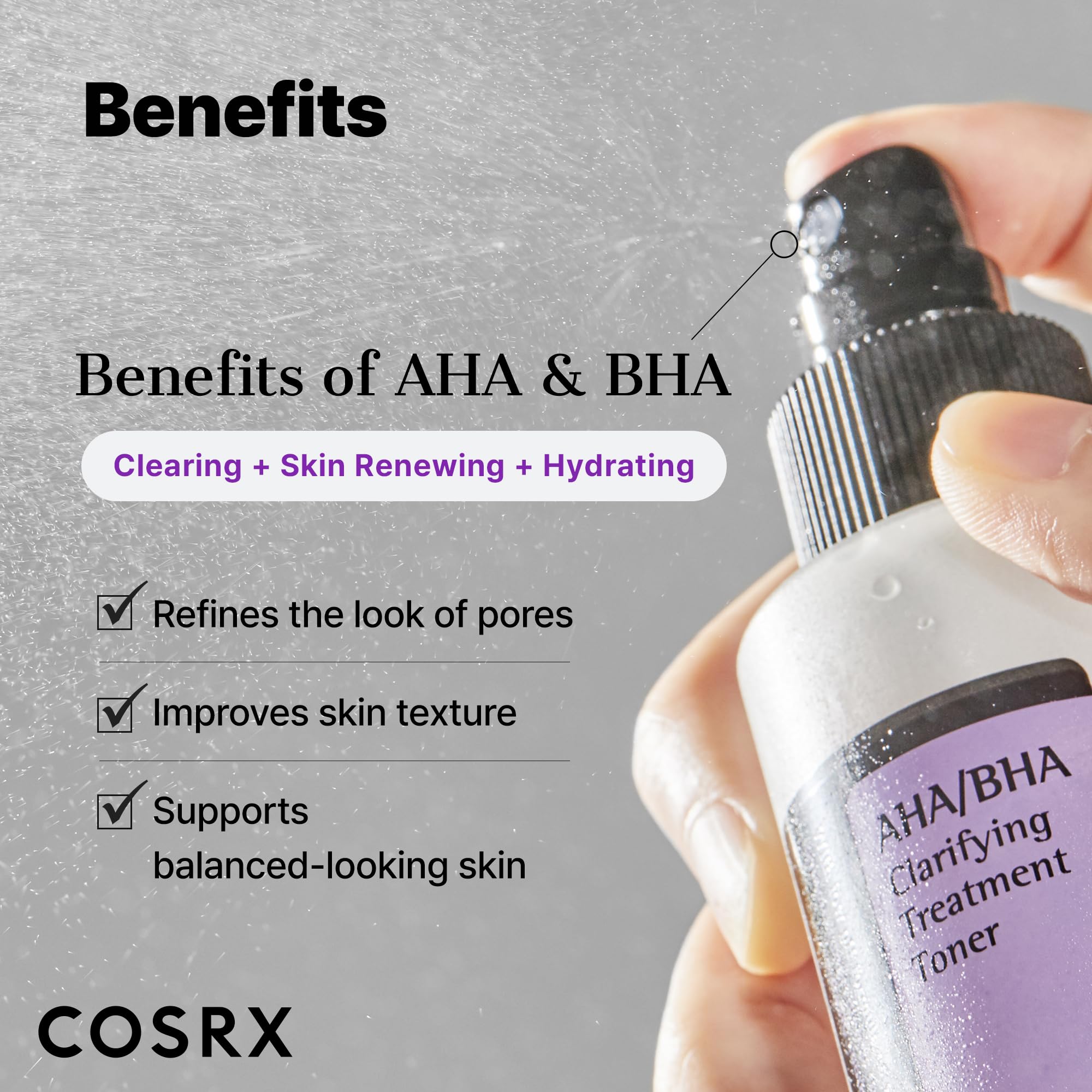 Buy now COSRX AHA/BHA Treatment Toner 5.07 fl.oz/ 150ml, Facial Exfoliating Spray for Whiteheads, Pores, & Uneven Skin, Korean Toner, Not Tested on Animals, Korean Skin Care at indiglob india