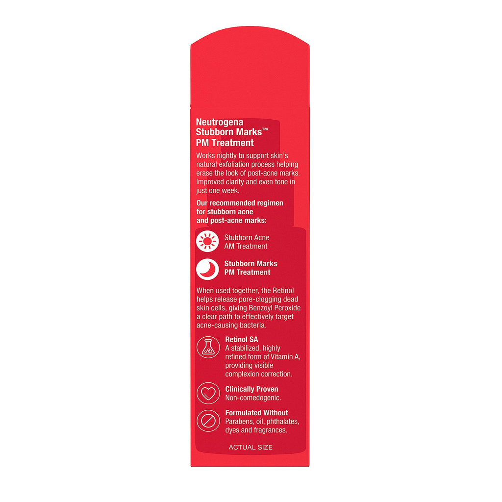 Buy now Neutrogena Retinol SA, Stubborn Marks PM Treatment, Face-Exfoliating Treatment to Help Reverse the Look of Post-Acne Marks & Uneven Skin Tone, Non-Comedogenic, PM Treatment, unscented, 1.0 Fl Oz at indiglob india