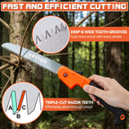 Pruning Saw, 7IN Heavy Duty Folding Hand Saw with Safety Hand Guard