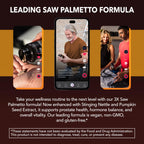 Saw Palmetto for Men, DHT Blocker and Prostate Health Supplement, 120 Count | Potent 3X Formula with Pumpkin Seed Oil and Stinging Nettle, Bladder and Urinary Support, Vegan, Non-GMO, 2-Month Supply