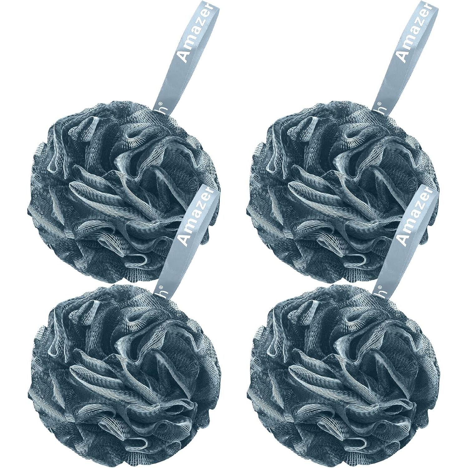 Buy now AmazerBath Loofah Sponge 60g/Piece, Exfoliating Bath Sponge Body Scrubber - Loofa Set of 4 Flower Color (Green-Purple) Indigo Medium (Pack of 4) at indiglob india