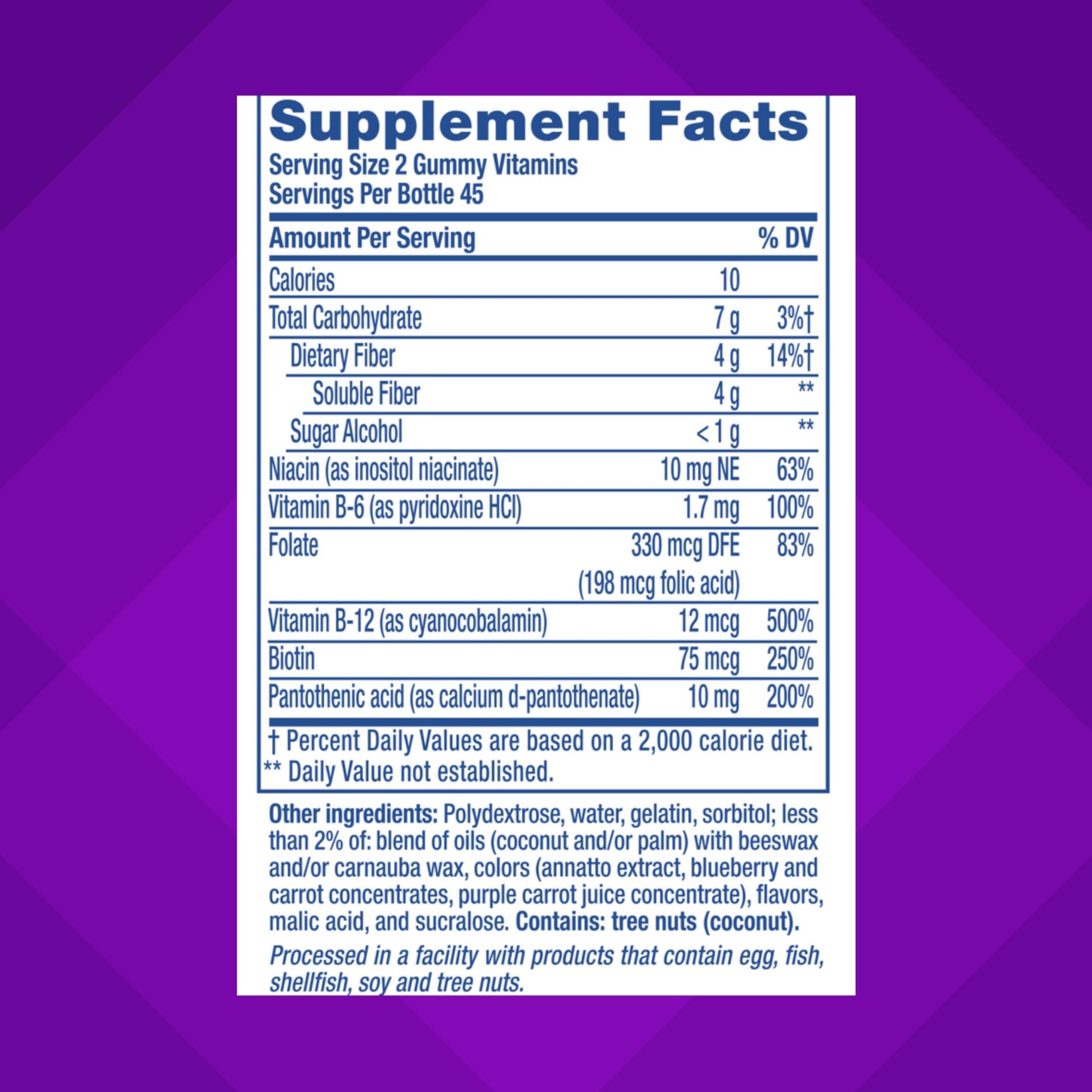 Vitafusion Fiber Well Fit Gummies | 4g | 90 Count | Sugar Free Adult Gummy | Vitamins For Women & Men | Berry & Peach Flavors | Gluten Free Supplement