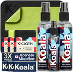 Buy now Koala Eyeglass Lens Cleaner Spray Kit | (2x) Glasses Cleaner Bottle + (2x) Microfiber Cloth | Alcohol Free Eyeglasses, Screen, and Camera Cleaning Kit | Made in USA (4 Piece Set) at indiglob india