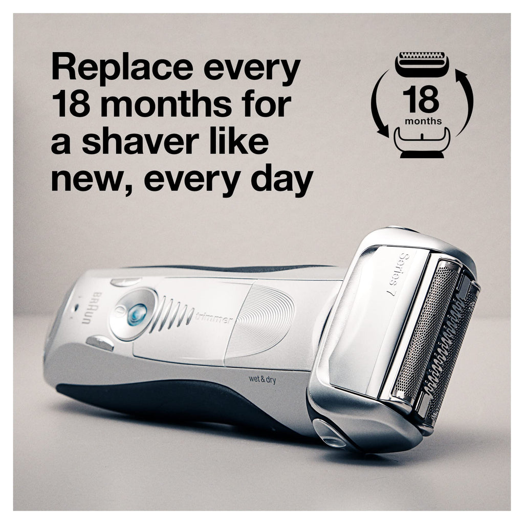 Braun Series 7 70S Electric Shaver Head Replacement Cassette – Silver | Foil and cutter set, fits select electric models, designed for a closer shave