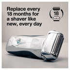 Braun Series 7 70S Electric Shaver Head Replacement Cassette – Silver | Foil and cutter set, fits select electric models, designed for a closer shave