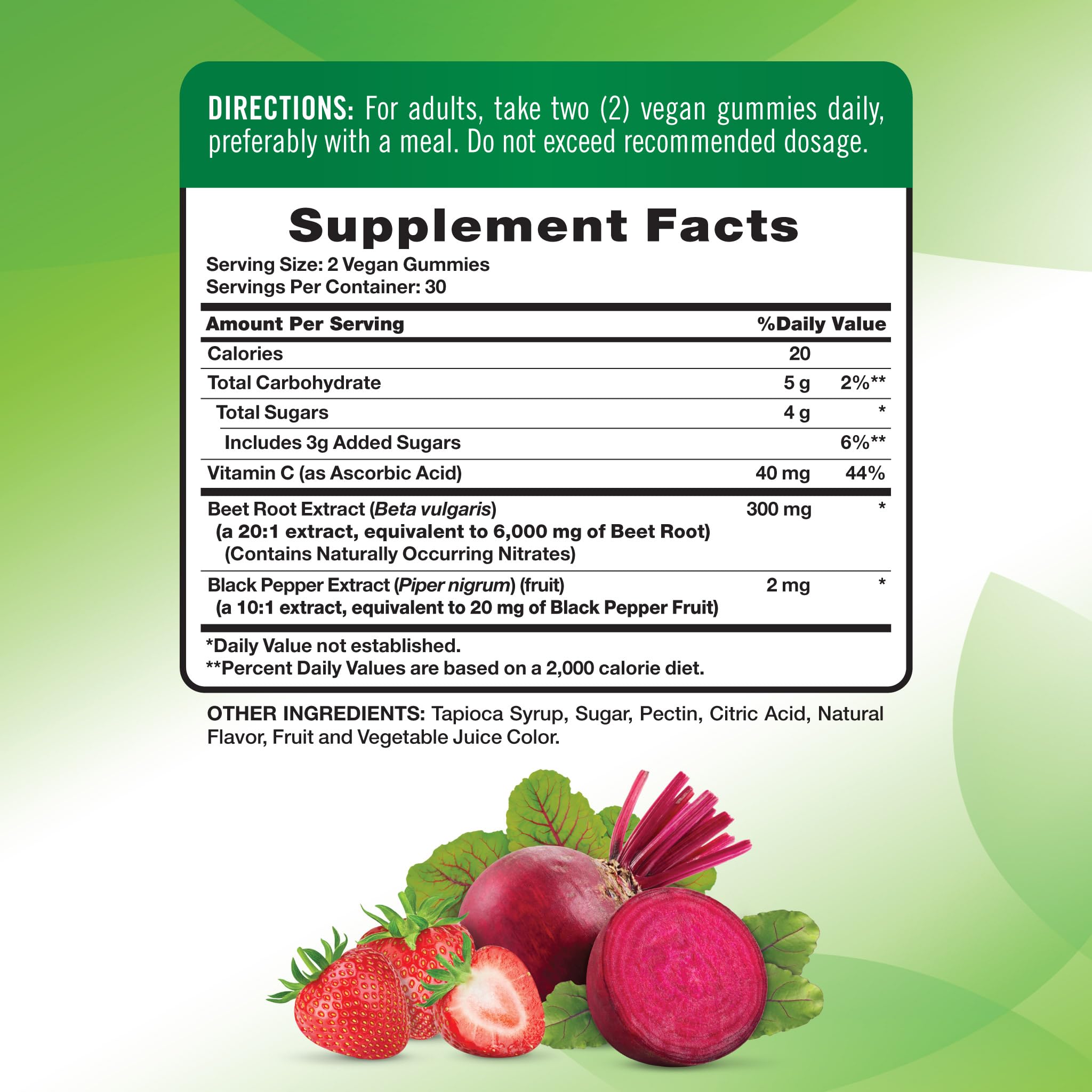 Nature's Truth Beet Root Gummies | 60 Count | with Black Pepper | Superfood | Strawberry Flavor | Vegan, Non-GMO & Gluten Free Supplement