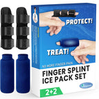 Simplation Trigger Finger Splint and Ice Pack (2+2 Set) for Pain Relief