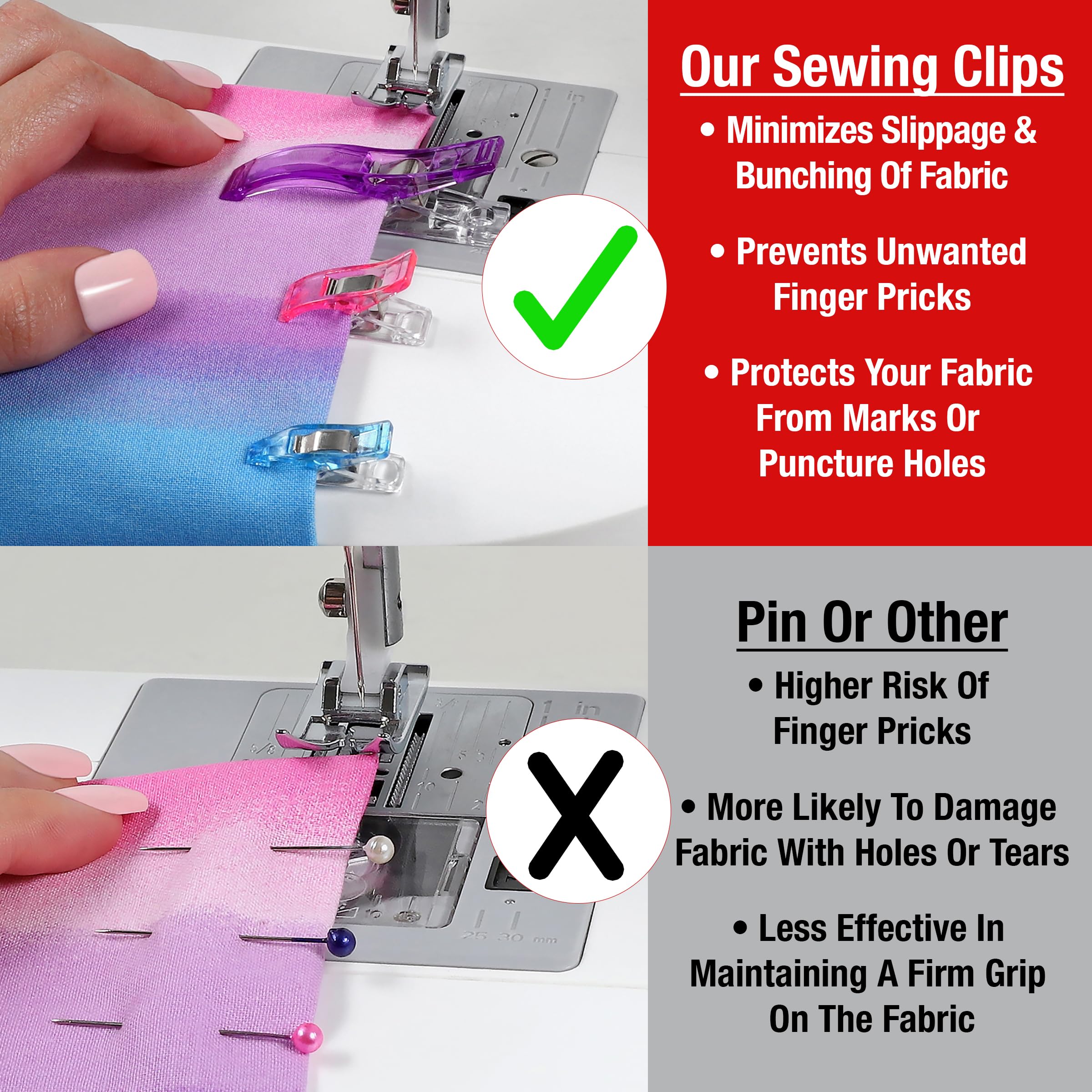 Buy now SINGER Sewing & Quilting Clips, 24ct - Large, Small & Mini Fabric Clips for Crafts - Assorted Color Quilt Clamps, Multi-Use Sewing Tool, Includes Storage Case at indiglob india