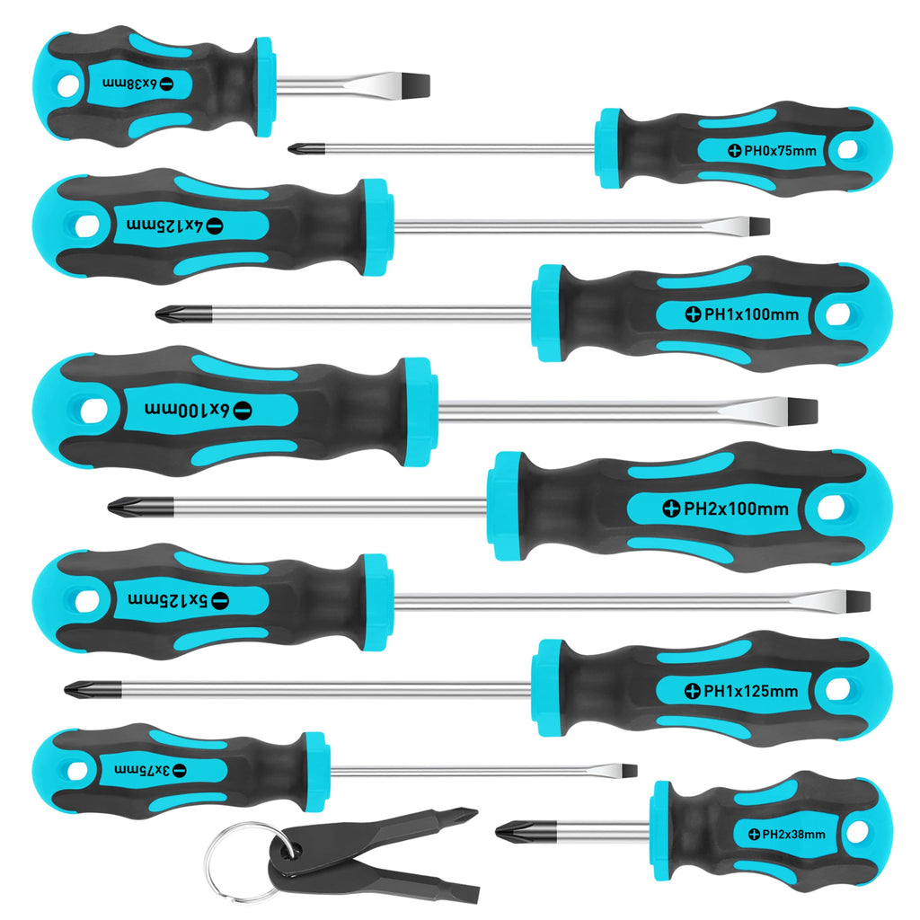 Buy now Amartisan 10-Piece Magnetic Screwdrivers Set, 5 Phillips and 5 Slotted Tips Professional Cushion Grip Screwdriver Set at indiglob india