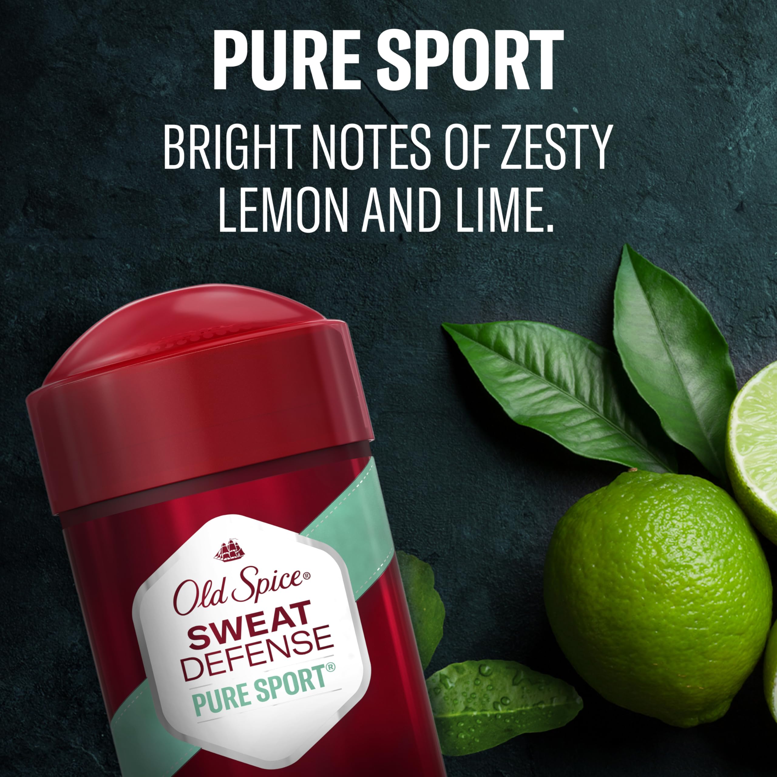 Old Spice Antiperspirant and Deodorant for Men, 24/7 Sweat and Odor Protection, Legendary Fragrance, Sweat Defense, Pure Sport Plus, 2.6 oz Twin Pack