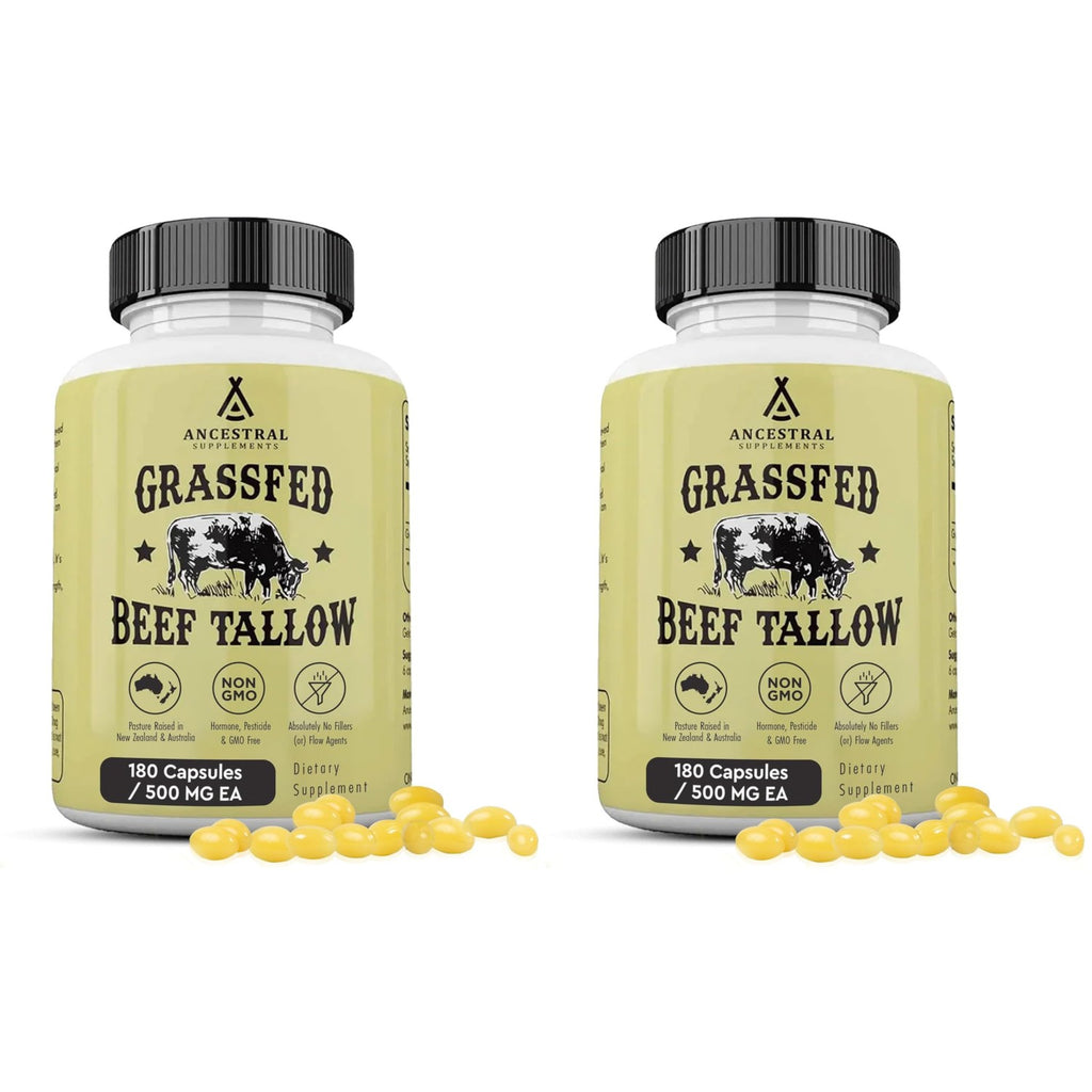 Ancestral Supplements Grass Fed Beef Kidney Supplement, 3000mg, 180 Ct | DAO enzyme-rich formula for kidney support and kidney health, promoting urinary & histamine balance with B12.