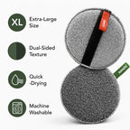 ZOMCHI Large Exfoliating Body Scrubber with Dual-Texture, 2 Pack, Grey