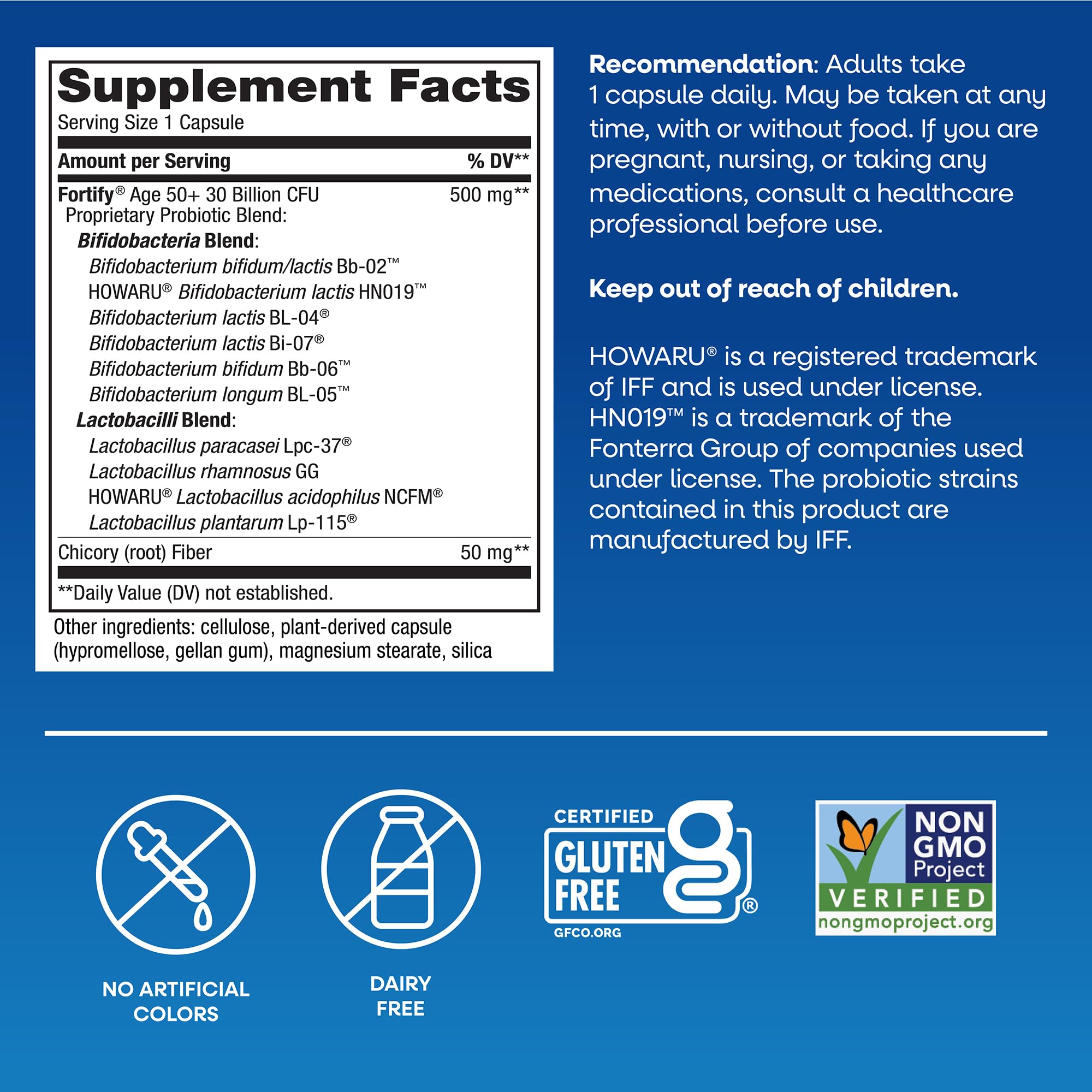 Nature's Way Fortify 30 Billion Daily Pre+Probiotic for Adults 50+, 30 ct | Daily Probiotic Supplement for Colon, Digestive, and Immune Health with 30 Billion Live Cultures*; No Refrigeration Needed