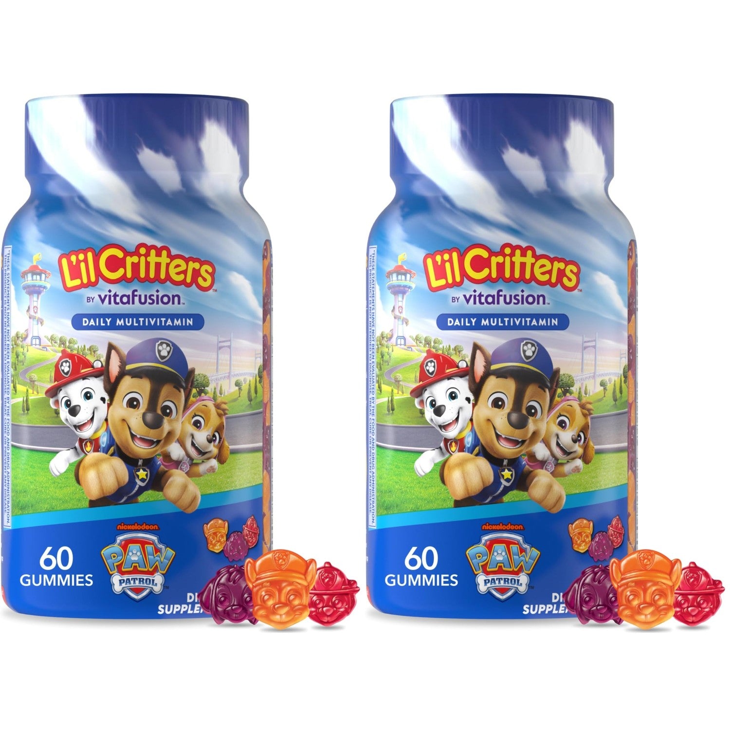 Lil Critters Nickelodeon Paw Patrol Kids Multivitamin Gummies | 60 Count | Gummy with Vitamin A B C D E | Fruit Flavors | 11 Essential Nutrients | Gluten and Dairy Free Children's Daily Supplement