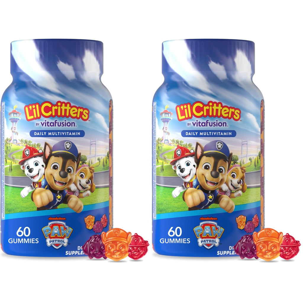 Lil Critters Nickelodeon Paw Patrol Kids Multivitamin Gummies | 60 Count | Gummy with Vitamin A B C D E | Fruit Flavors | 11 Essential Nutrients | Gluten and Dairy Free Children's Daily Supplement
