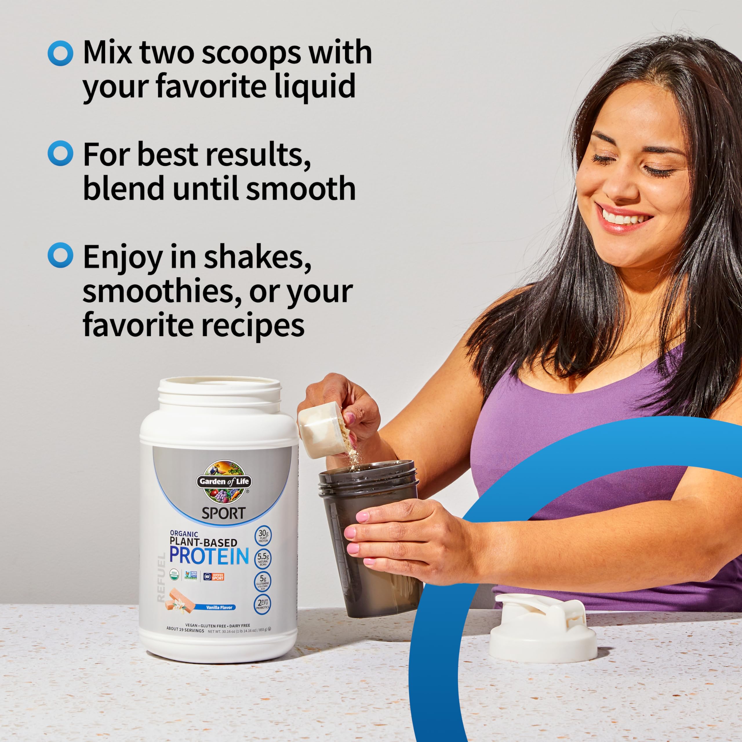 Buy now Garden of Life Organic Vegan Protein Powder with Probiotics, BCAAs, NSF Certified, Gluten Free & Sport, Non GMO, Sport Protein Powder, 19 Servings, Vanilla at indiglob india