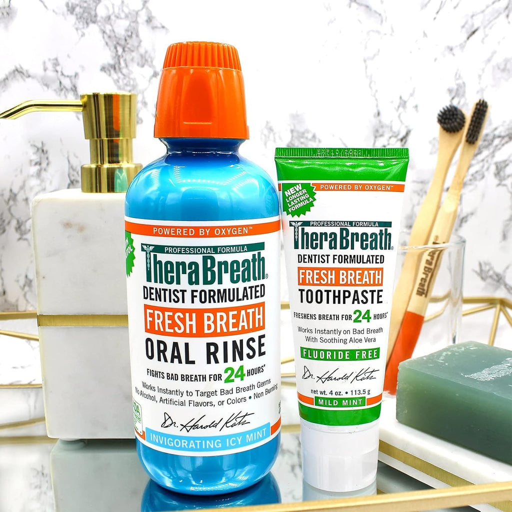 Buy now TheraBreath Fresh Breath Dentist Formulated Fluoride Free Toothpaste, Mild Mint, 4 Ounce (Pack of 2), Multi at indiglob india