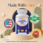 Vitamatic Calcium Magnesium Zinc D3 Boron | 365 Coated Tablets Supplement | Calcium 1200 mg, Magnesium 420mg, Zinc 25mg, Vitamin D3 1000 IU, Boron 1 mg | Non-GMO | Gluten Free | Made in USA