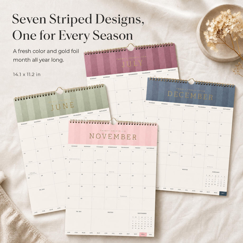 Aesthetic 2026-2027 Wall Calendar - Runs from June 2026 Until December 2027