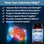 Calciven Natural Bone Support Supplement, Vegetarian, Gluten-Free | Complete Mineral Matrix with Calcium, Magnesium, and Absorption Factors to Promote Bone Density and Strength, 30-Day Supply