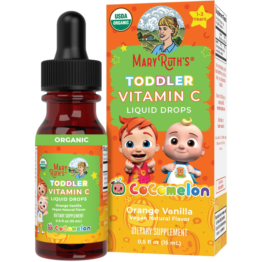 MARYRUTH'S USDA Organic Kids Vitamin C Drops, Immune Support, 2 oz | Vegan, Immune Support Supplement, Overall Health, Vitamin C from Organic Acerola Fruit Extract