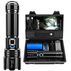 Buy now Goreit Super Bright LED Flashlight - 30W Output for 20000 Lumens & 3937ft Beam, USB-C Rechargeable with 12H Runtime, IP67 Waterproof Powerful Handheld Linternas for Home, Camping, Hiking, Emergency at indiglob india