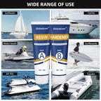 Globalcom Fiberglass Boat Repair Kit White, Gel Coat Repair Kit for Boats