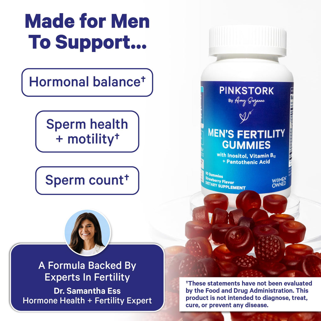 Blue Stork Fertility Supplement Gummies for Men, 90 Count