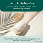 EcoTools Dry Body Brush for Dry Brushing, Smooth Skin, 1 Count | Soft, glowing skin, body scrub brush, leg exfoliator, travel size, bamboo handle