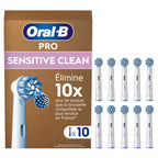 Buy now Oral-B Pro Sensitive Clean Electric Toothbrush Head, X-Shaped & Extra Soft Bristles for Gentle Brushing & Plaque Removal, Pack of 10 Toothbrush Heads, Suitable for Mailbox, White at indiglob india