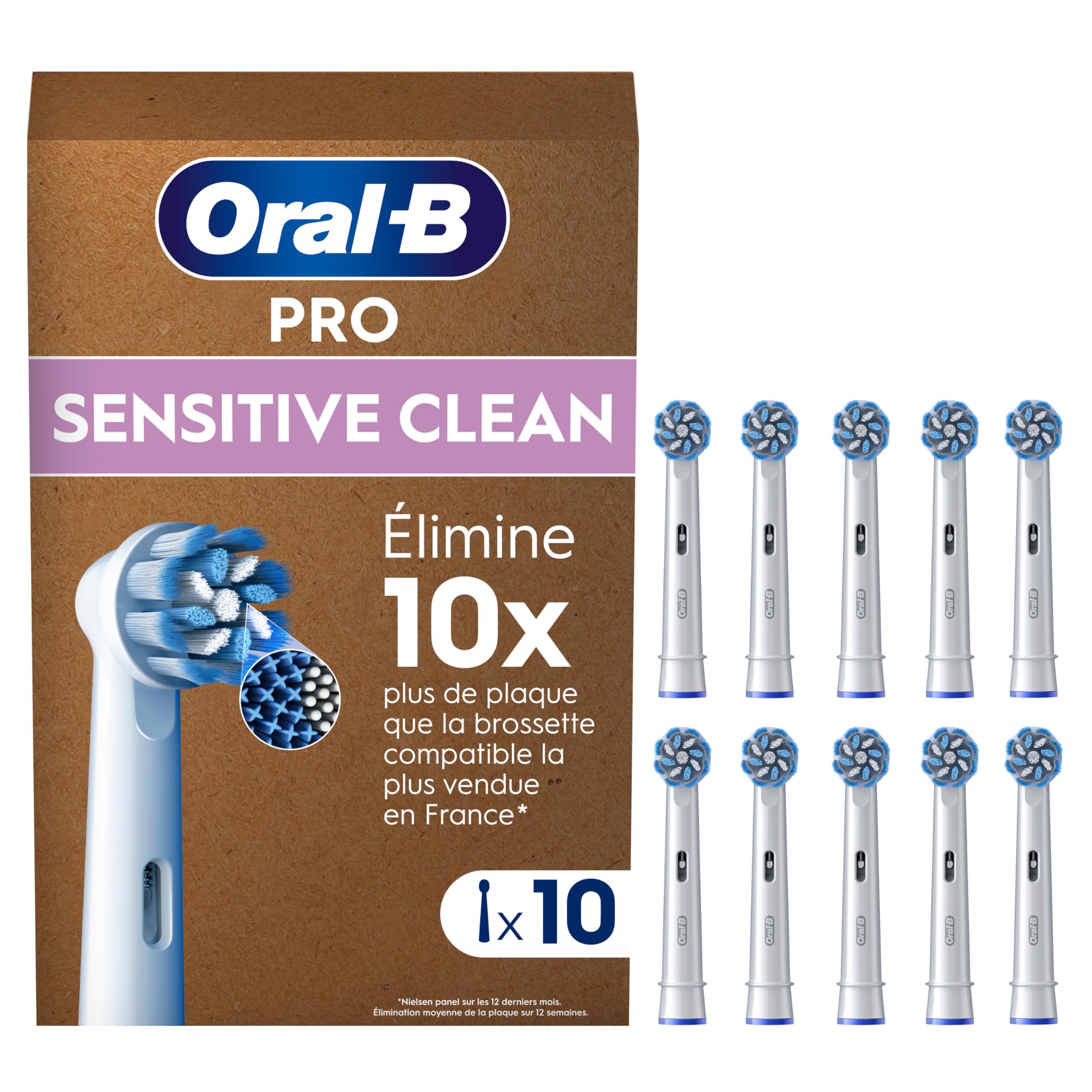 Buy now Oral-B Pro Sensitive Clean Electric Toothbrush Head, X-Shaped & Extra Soft Bristles for Gentle Brushing & Plaque Removal, Pack of 10 Toothbrush Heads, Suitable for Mailbox, White at indiglob india