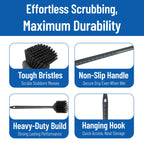 SPARTA 20 Inch Floater Scrub Brush, Polybutylene Bristles, Black