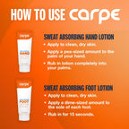 Buy now Carpe Sweat Absorbing Hand and Foot Lotion Bundle (3 Hand and 3 Foot Tubes), Stop Sweaty Hands and Sweaty, Smelly Feet, Dermatologist-Recommended at indiglob india