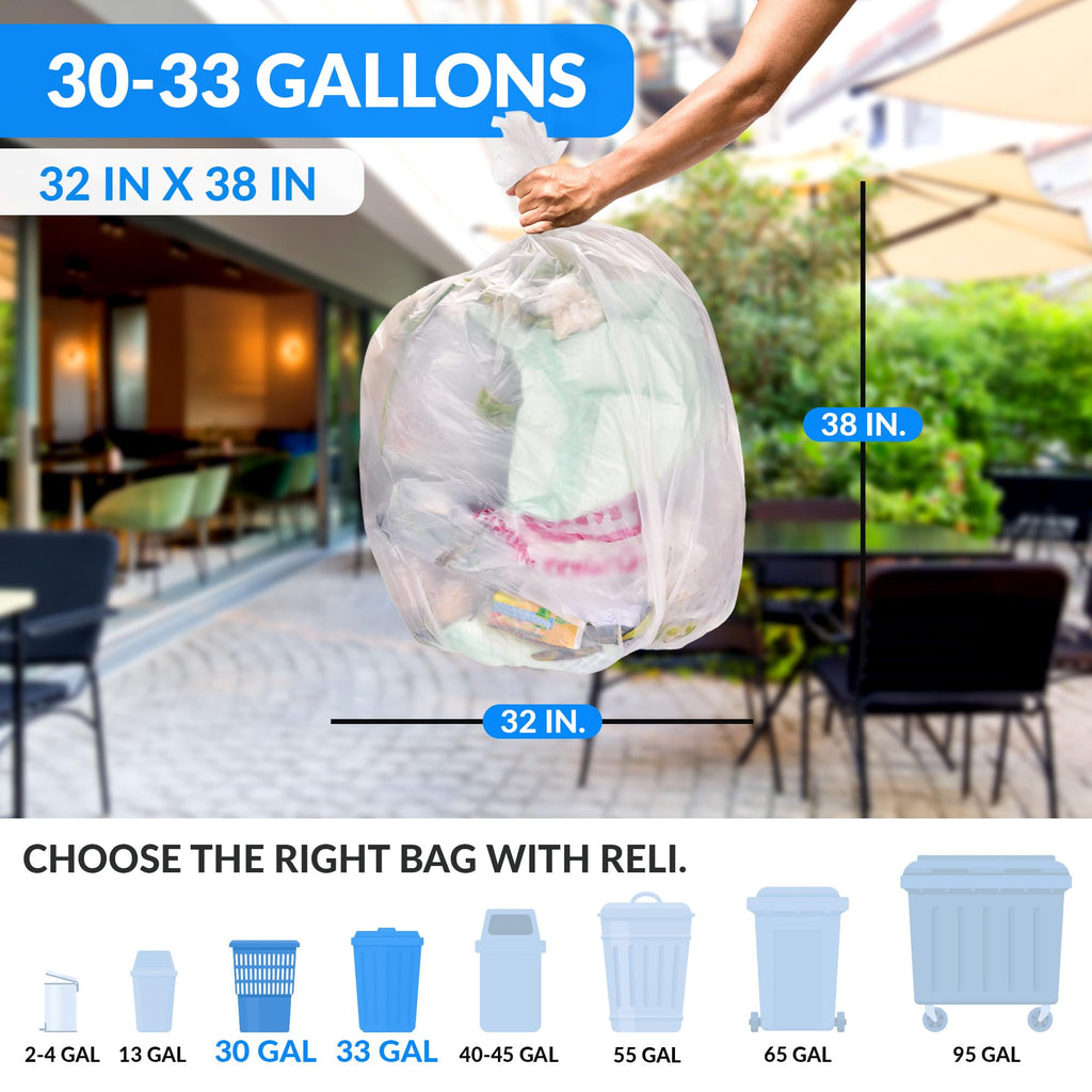 Reli. 30-33 Gallon Trash Bags Heavy Duty