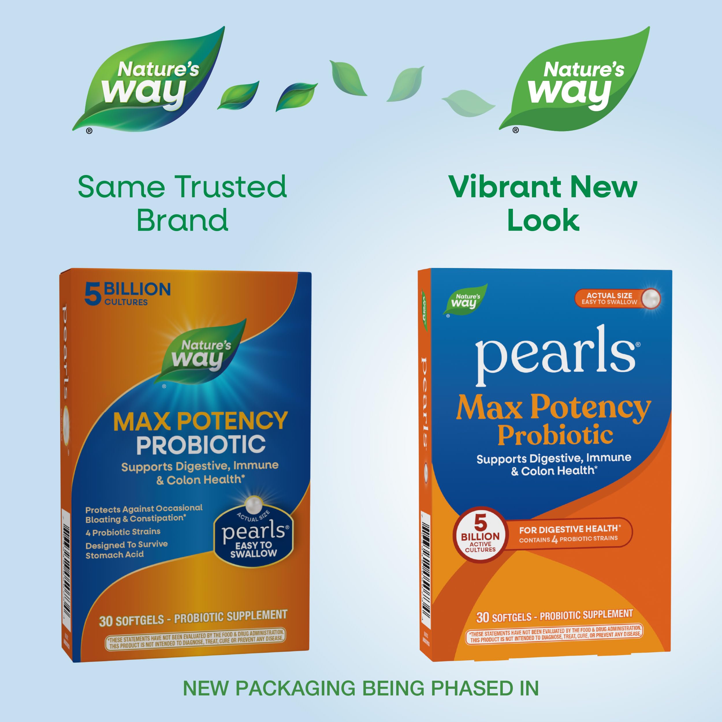 Nature's Way Probiotic Pearls Max Potency Softgels, 5 Billion CFU, 30 ct | Daily Probiotic for Women and Men, Supports Digestive, Immune, Colon Health*, with Lactobacilli and Bifidobacteria strains