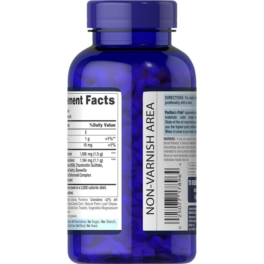 Buy now Puritan's Pride Glucosamine Chondroitin MSM Tablets, 2 Per Day Formula at indiglob india